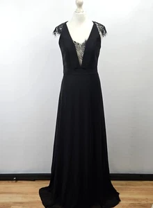 Trendyol - Maxi Vestido Negro Largo Completo - Reino Unido 10 - Imagen 1 de 5