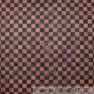 BonEful FABRIC FQ Cotton Quilt Brown Black Gray Check Small Block Log Cabin Wood - Picture 1 of 7