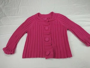 Jones New York Pink Ruffle Knit Button Up Cardigan Women’s Size Petite Medium - Picture 1 of 9