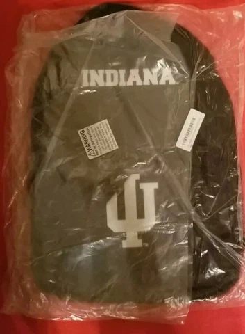 Indiana University Back Pack Book Sports Gym School Bag, Black, NEW Cover
