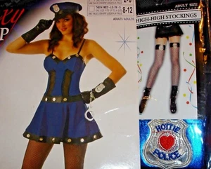 Forum SEXY COP COSTUME Lot-Women XS/S-Hottie Police fishnets,Handcuffs,Gloves+ - Picture 1 of 11
