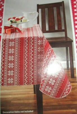 PEVA Vinyl Tablecloth Fair Isle Non-Woven Backing 60" x 102" Rectangle - Image 1 of 4