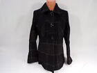 Vintage Bernardo Jacket Blazer Women M Black Plaid 3 Button L/S Collar Lined D23
