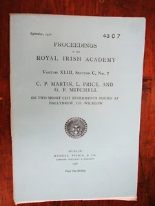 1936. CP Martin, L Price, and GF Mitchell. On Two Short Cist Interments Found - Picture 1 of 2