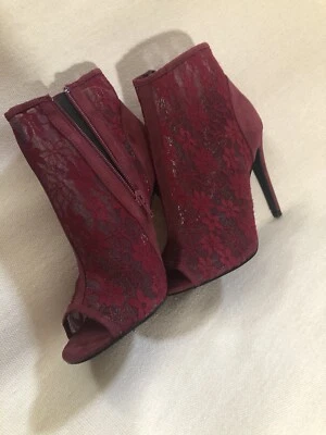 Женские Charlotte Russe кружева Seraphina B бордовый высокий каблук туфли / 9 - Изображение 1 из 4