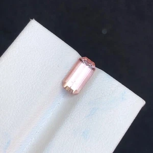 Natural 1.85 Ct Peach Pink Tourmaline Octagon Cut Eye Clean Gemstone For Jewelry - Picture 1 of 6