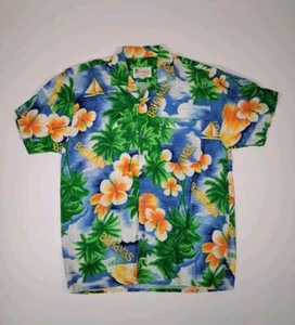 Camisa Hawaiana Vintage M - Moda Tropical Años 50 Tiki Multicolor Floral Rayón - Imagen 1 de 3