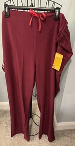 NEW CARHARTT WOMEN'S Force Boot Cut Cargo scrub bottoms pants wine 3X 3XL Tall - Picture 1 of 12