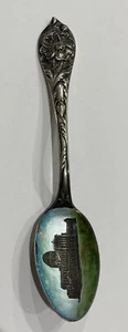 Sterling Silver Chicago US Government Post Office Enamel Souvenir 33 Grams Spoon - Picture 1 of 10