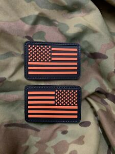 Black & Orange American Flag PVC Morale Patch