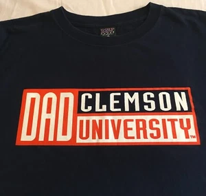 MV Sport Sz. L  Mens DAD CLEMSON UNIVERSITY Graphic T-Shirt Cotton Dark Blue EUC - Picture 1 of 11