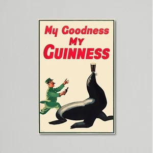 Vintage Poster - My Goodness, My Guinness Seal and Zookeeper by Gilroy, 1935 - Picture 1 of 7
