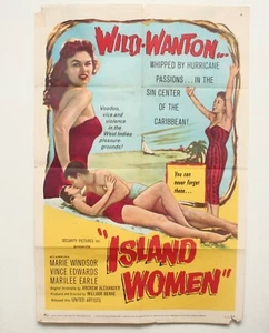 Póster de película vintage original 1958 "ISLAND WOMEN" de una hoja - Marie Windsor - Imagen 1 de 10