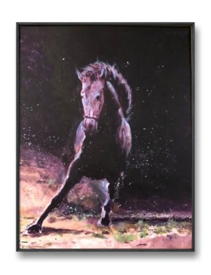 Original Horse Painting Acrylic On Canvas Board 16x20 Inches Unframed - Imagem 1 de 4