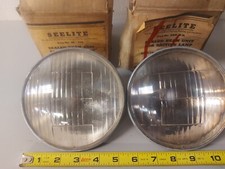 1940s 50s DRIVING PASSING 6 VOLT SEAL BEAM LIGHTS VINTAGE SEELITE 5 1/2" LAMPS