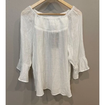 Blusa Pullover Campesina Cocomo Para Mujer 1X Mangas Campana Gauzy Boho Hippie Foto 1 de 4