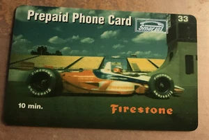 Tarjeta telefónica Firestone Indy Car 1996 (mostrando neumáticos promocionales) - Imagen 1 de 2