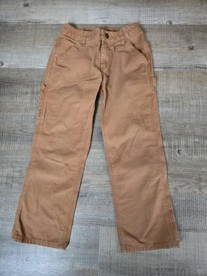 Carhartt Boy's 100% Cotton Canvas Dungaree Pants Tan Size 10 EUC - Image 1 of 4