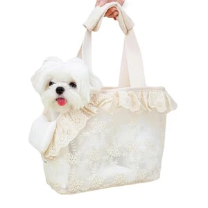 Dog Carrier for Small Dogs Rabbit cat with Lace Design, Cotton Bag, Dog Carri... - Bild 1 von 8
