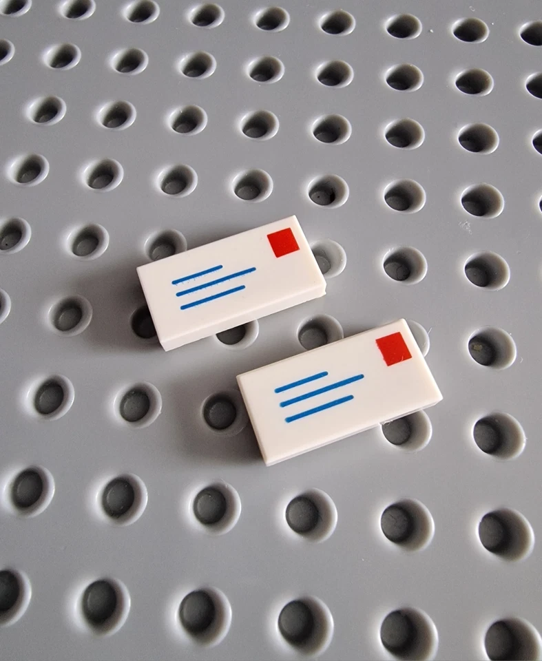 LEGO Fliese Bedruckt Brief 1x2 Fliese Briefumschlag Weiß 80170 3069pb01 K192 - Bild 1 von 1