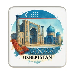 Imán de nevera Uzbekistán: lindo regalo de recuerdo de viaje hecho a mano - Imagen 1 de 5