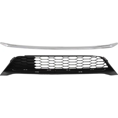 Front Bumper Lower Grille Molding Trim Chrome & Black For 2016-2017 HONDA ACCORD - Image 1 of 4