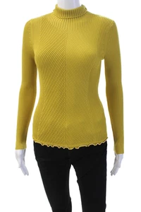 3.1 Phillip Lim Womens Wool Blend Knit High Neck Sweater Top Chartreuse Size XS - Picture 1 of 5