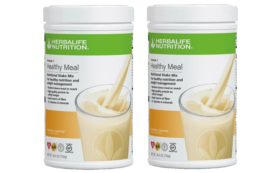 2 件 Formula 1 健康膳食营养奶昔混合:香蕉焦糖 750 克 - 美国来自 — 第 1/3 张图片