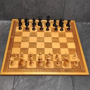 Juego de ajedrez figuras de madera y tablero de ajedrez grande 44 x 44 cm vintage ajedrez madera - Imagen 1 de 24
