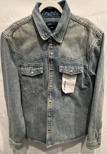 Lila Marke Bimsstein Doppeltasche Druckknopfleiste Hemd Herren Größe 2XL / *kleiner Fehler* - Bild 1 von 10