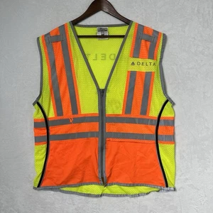 Delta Airlines Employee Crew Reflective Safety Vest Size L (by ML Kishigo) - Picture 1 of 12