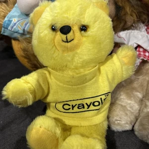Vintage 1986 Crayola Plush Teddy Bear Yellow Crayon  7" Dandelion Binney & Smith - Picture 1 of 2