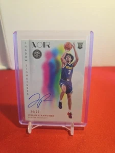 2023-24 Panini Noir Shadow Signatures #26 Julian Strawther Holo Gold RC Auto/25 - Picture 1 of 2