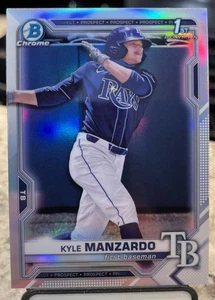 Kyle Manzardo 2021 Bowman Draft Chrome Refractor BDC-191 Guardians 1st - Picture 1 of 2