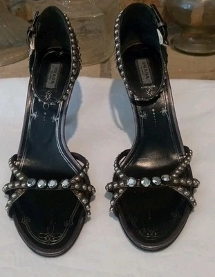 Zapatos PRADA Pre-Loved Tacones Negros Tachuelas Talla 36 Cuero 6 Foto 1 de 4