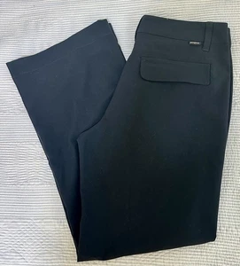 Patagonia Mystery Pants Flat Front Wide Leg Polyester Stretch Women's 10 Black - Picture 1 of 6