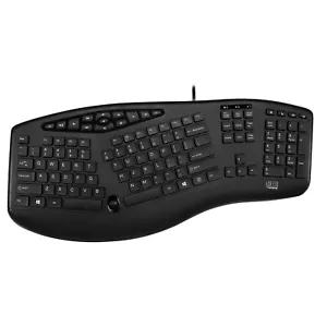 Adesso Akb-160UB Truform Media 160 Ergonomic Desktop Keyboard, Black - Picture 1 of 9
