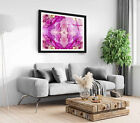 Black Framed Pink Marble Ink Acrylic Glass Wall Art, Ready To Hang Quality Print