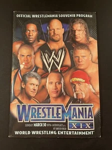 WWF WWE Magazine Wrestlemania XIX 19 Hulk Hogan HHH Stone Cold Brock Lesnar 13x9 - Picture 1 of 7