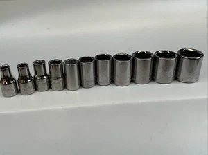 Craftsman 1/4 drive 6pt metric sockets - 11pc, "G/G2", 4-13mm, USA - Picture 1 of 8