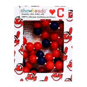 Teething necklace baby shower gift Cleveland Ohio Indians Baseball teethers - Picture 1 of 5