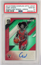 2019 Panini Donruss Optic #CWT Coby White Signature Series Green Auto PSA 10
