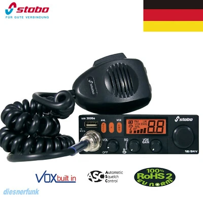 Stabo xm 3006e vox 12/24 Volt Freisprechen USB CB Funkgerät STVO E24-Zulassung - Bild 1 von 2