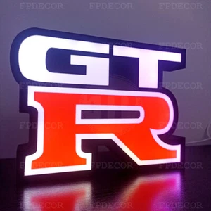 Caja de luces Nissan GT-R Nismo con LED RGB, artículos decorativos para jugadores transmisores - Imagen 1 de 7