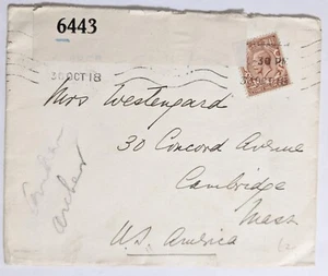 Siamese Leg., London--Wife of Diplomat, Jens Westengard, MA, US/CENS./1.5p/1918! - Picture 1 of 2