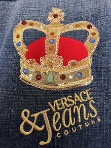π₯π₯ Versace Embelished Denim Jacket Small π₯π₯ Rare!! - Picture 1 of 13