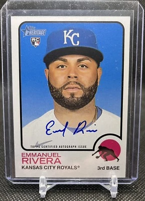2022 Topps Heritage EMMANUEL RIVERA Rookie Real Ones AUTOGRAPH (RC AU) KC Dbacks - Image 1 of 2