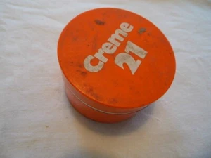 Creme 21 Dose Henkkel 70er Jahre orange Flower Power gebraucht leer vintage - Bild 1 von 4