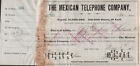 The Mexican Telephone Co - Certificat de stock original - 1882 - #535