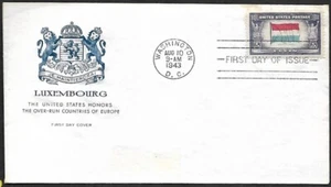 1943 LUXEMBOURG FLAG Overrun Country Engraved Farnam Cachet FDC Unaddressed - Picture 1 of 4